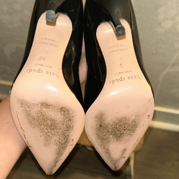 KATE SPADE • Black High Heels • Shiny • Size 5 & 5 1/2 - Picture 7 of 7